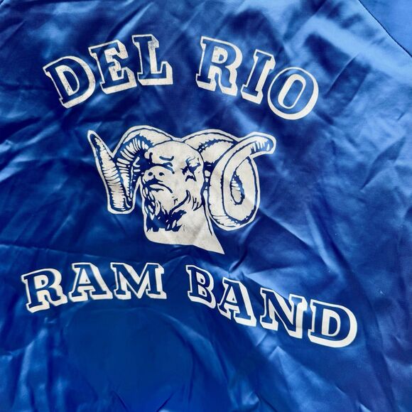 NICE Vintage 80s-90s Texas HS Band Satin Bomber Jacket Unisex M Quilted, Pockets - Picture 3 of 11